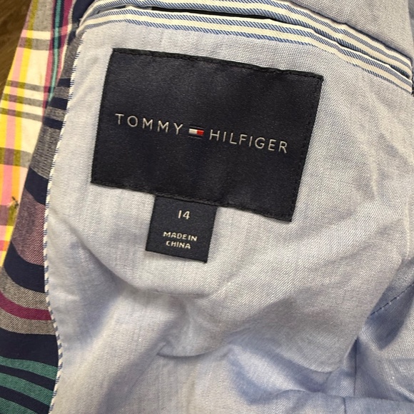 Tommy Hilfiger Boy's Plaid Blazer Size 14, Two Button, Long Sleeve, Lined Preppy - Picture 13 of 16